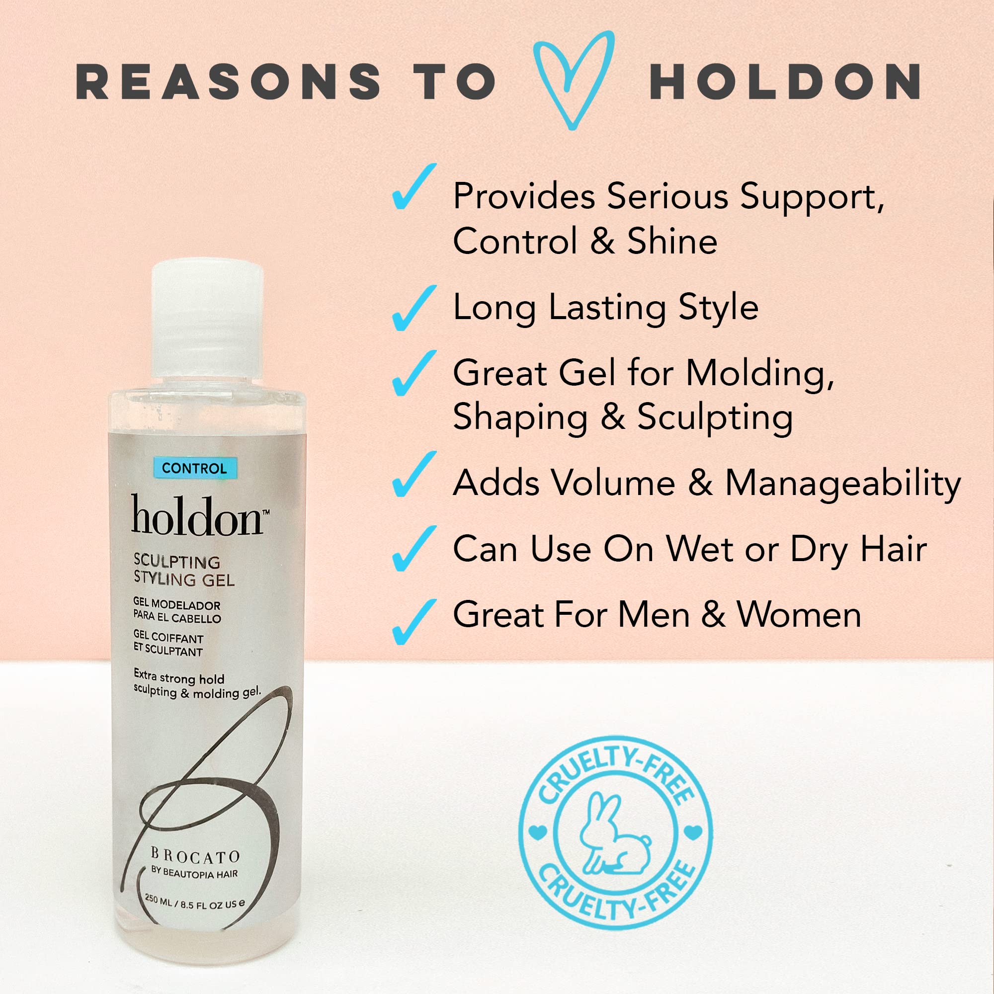 Hands applying Brocato Holdon gel shows easy, flexible shaping options.