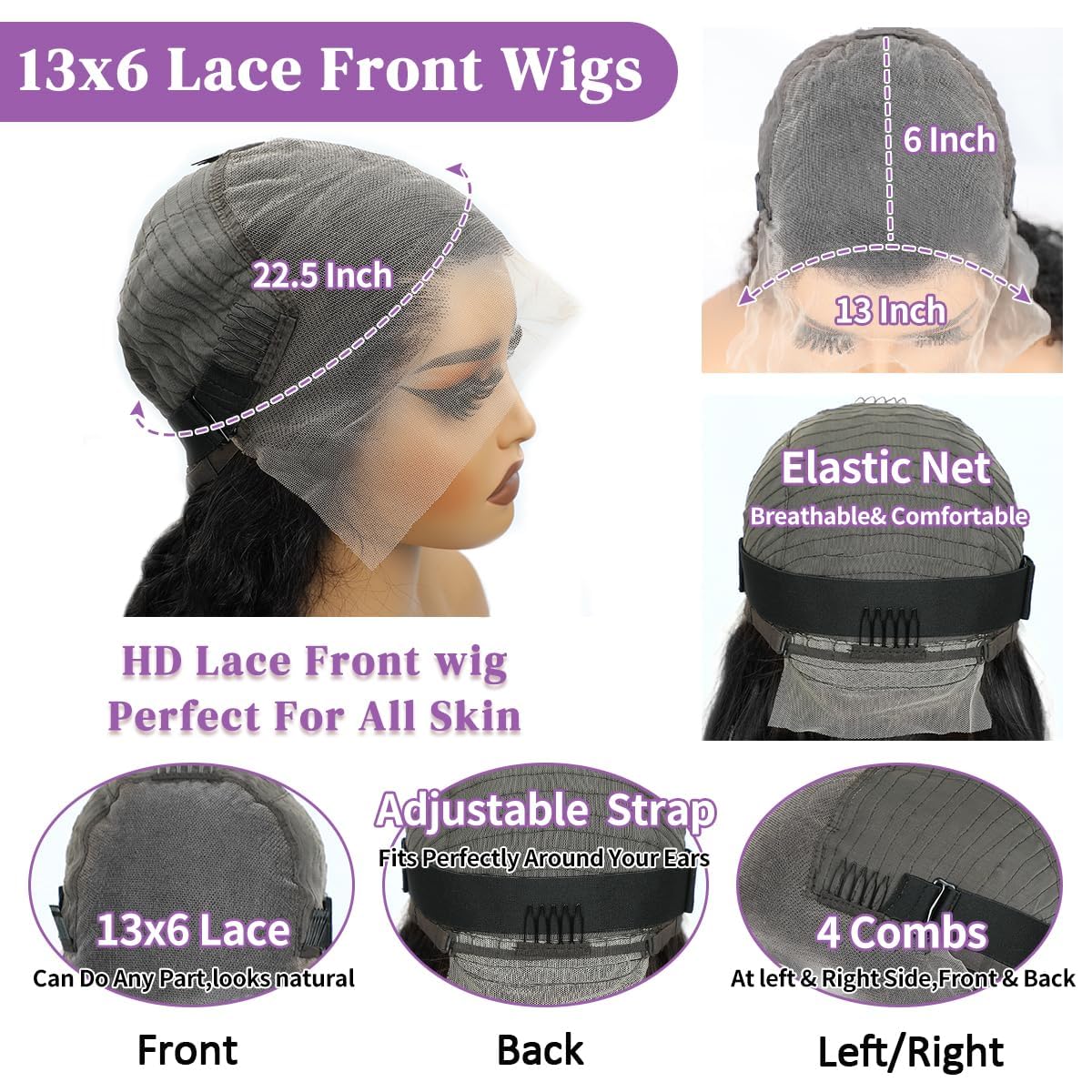 Brofoe 200 density lace front for fuller, natural-looking volume.