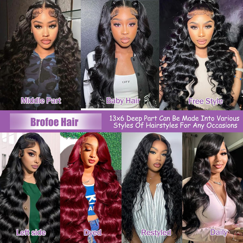 Brofoe Brazilian virgin hair wig with bleachable roots for versatile styling.