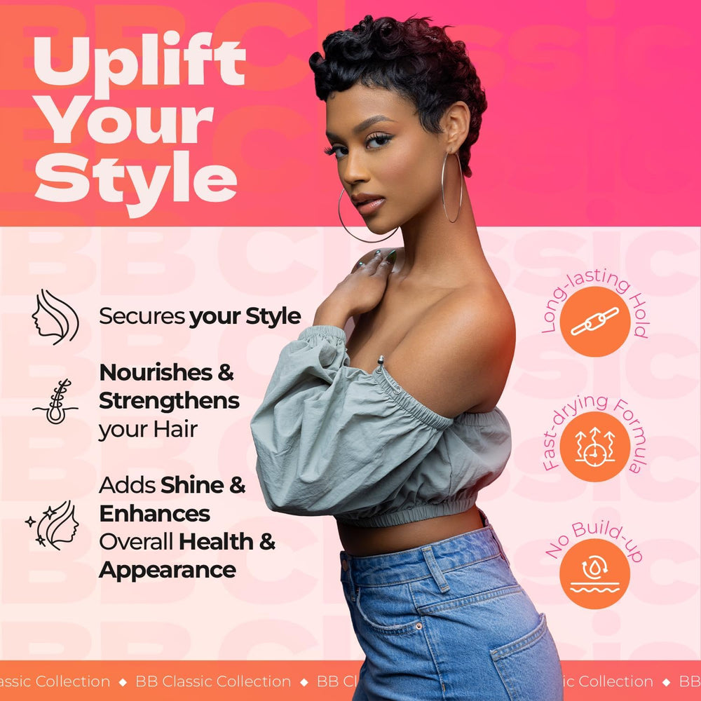 Bronner Bros Pump It Up Spritz: nutrición con vitamina B5 para cabello nutrido.