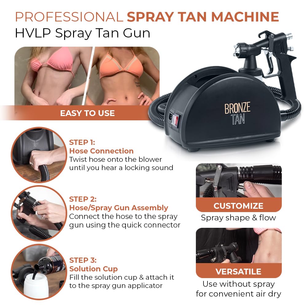 Bronze Tan HVLP spray tan machine portable design supports mobile tanning sessions