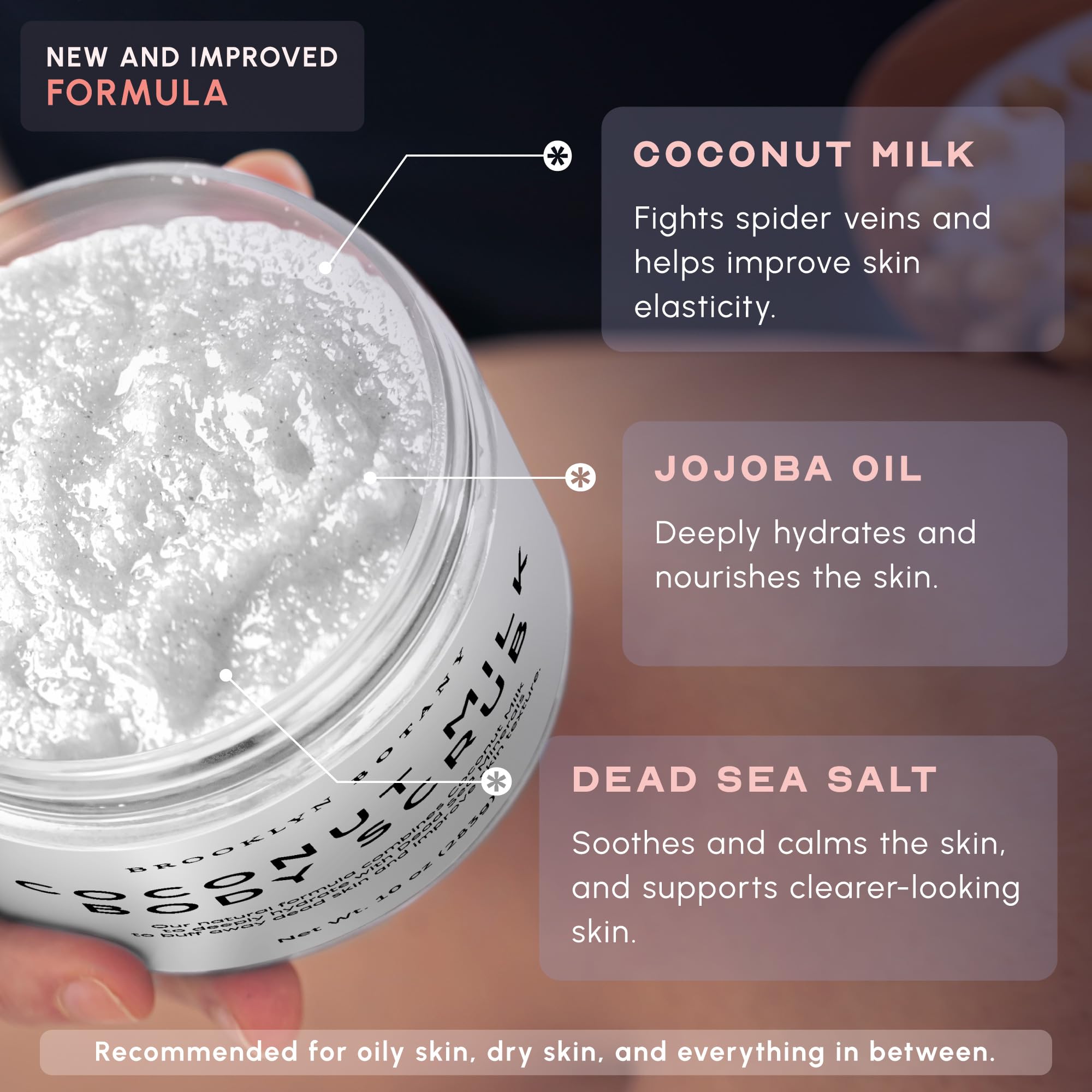 Brooklyn Botany Coconut Milk Body Scrub spa-quality packaging for gifting.