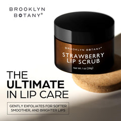 Aplicación suave con dedos usando exfoliante labial de Brooklyn Botany