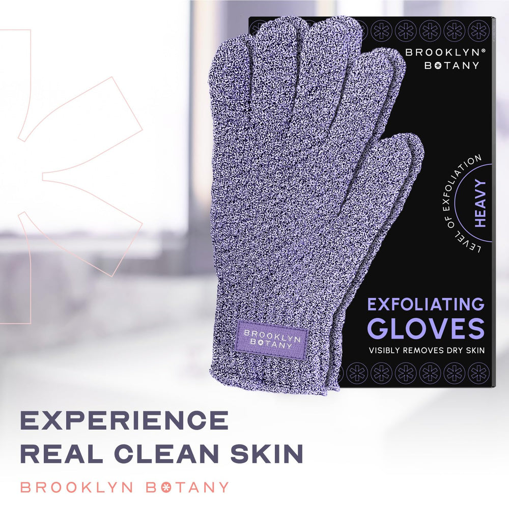 Brooklyn Botany Exfoliating Gloves for Shower offer spa-like cleansing and improved texture.