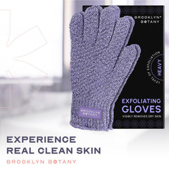 Brooklyn Botany Exfoliating Gloves for Shower offer spa-like cleansing and improved texture.