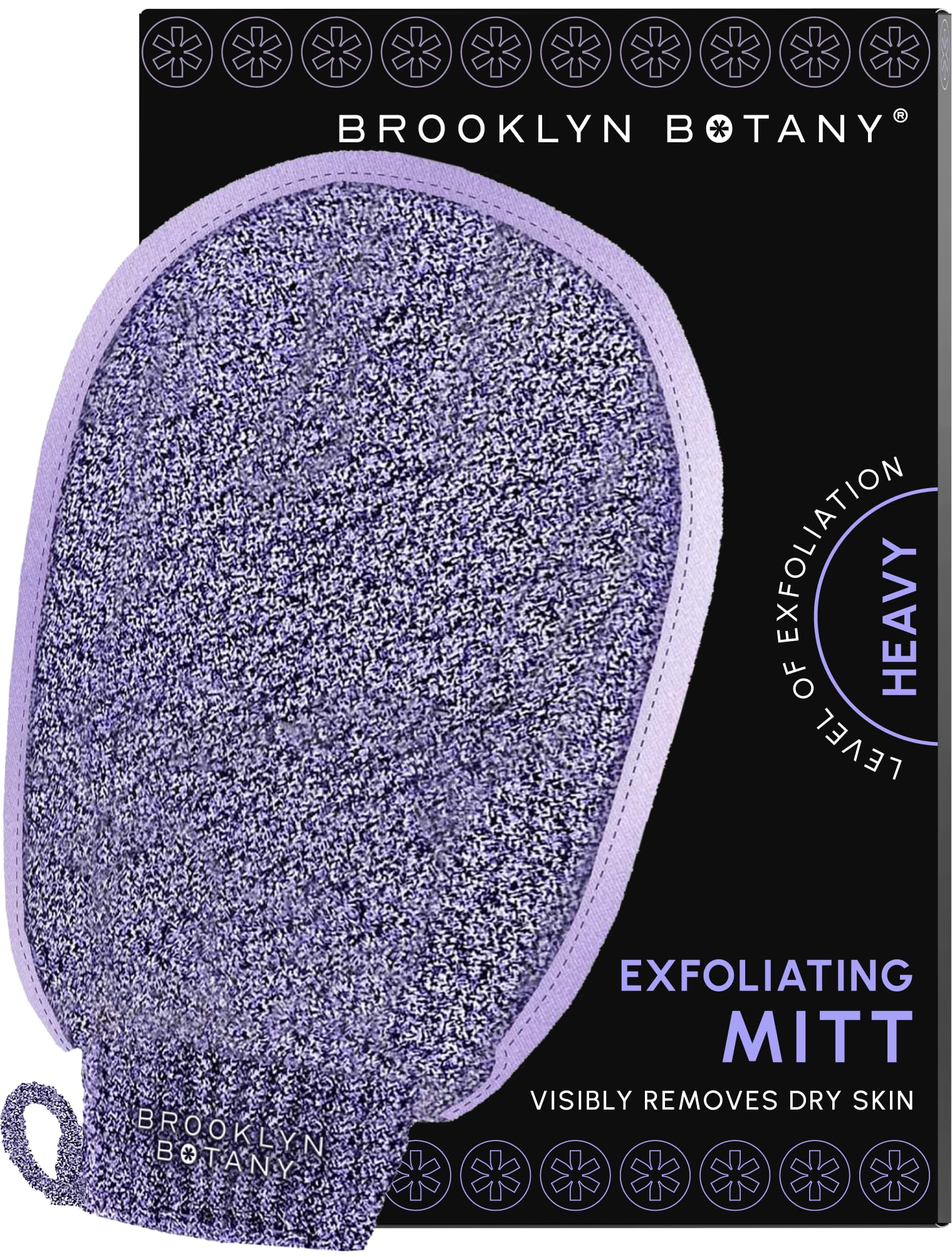 Brooklyn Botany exfoliating mitt for bath use delivering gentle skin renewal.