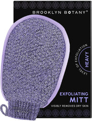 Brooklyn Botany exfoliating mitt for bath use delivering gentle skin renewal.