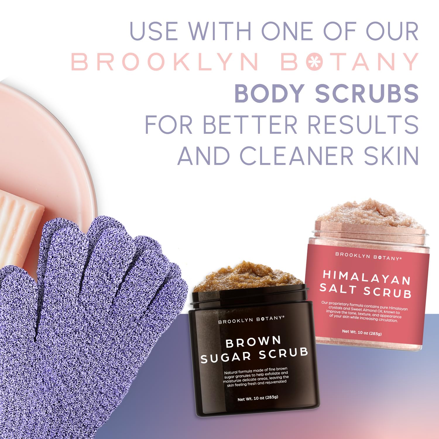 Brooklyn Botany Massage Scrubber gloves enable in-shower self-massage and skin renewal.