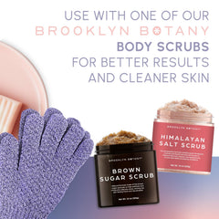 Brooklyn Botany Massage Scrubber gloves enable in-shower self-massage and skin renewal.