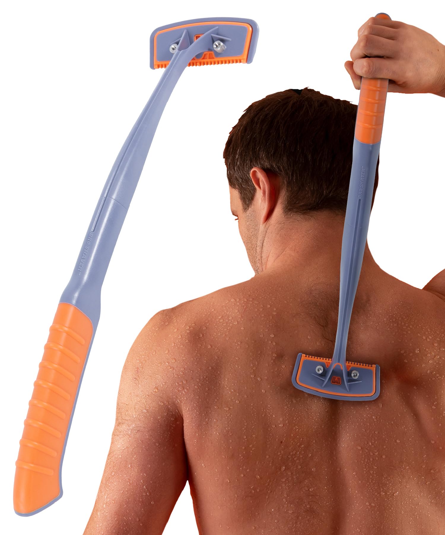BroShaver 3.0 back hair trimmer with angled head for precise grooming.