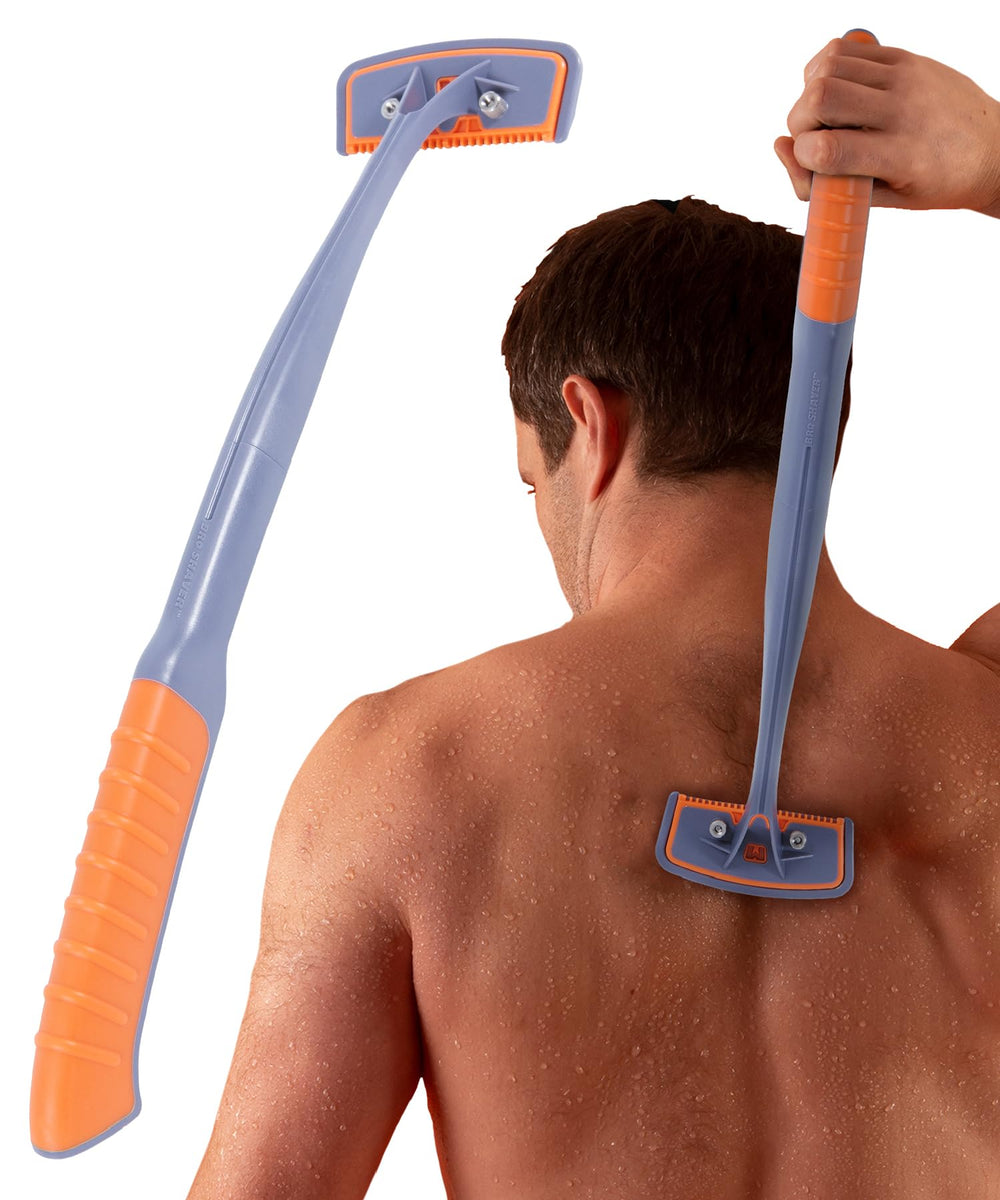 BroShaver 3.0 back hair trimmer with angled head for precise grooming.
