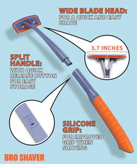 BroShaver 3.0 stainless-steel bolt design delivers steady, close shaves.