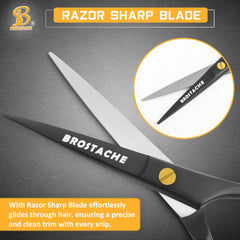 Brostache 5-inch beard scissors handle grip for comfortable control
