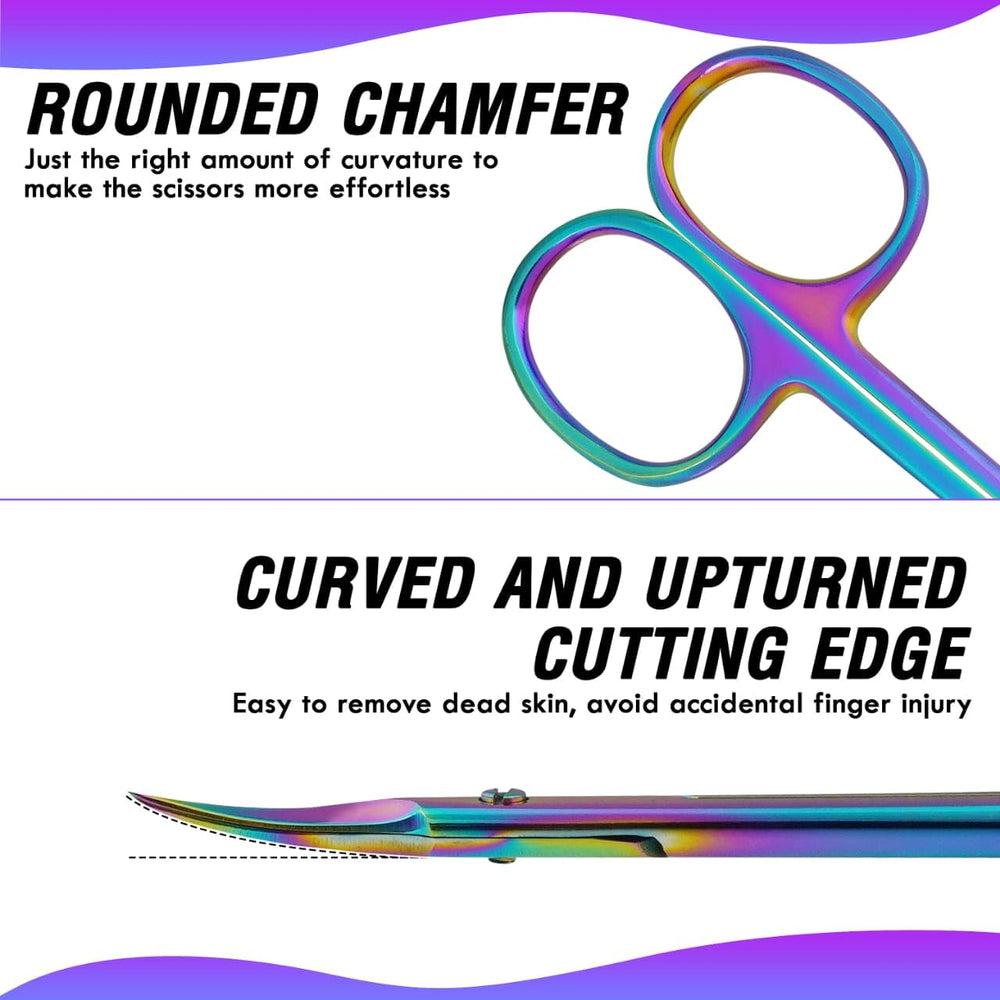 Close-up of BrowBloom cuticle scissors blades highlighting sharp tips for detail work.