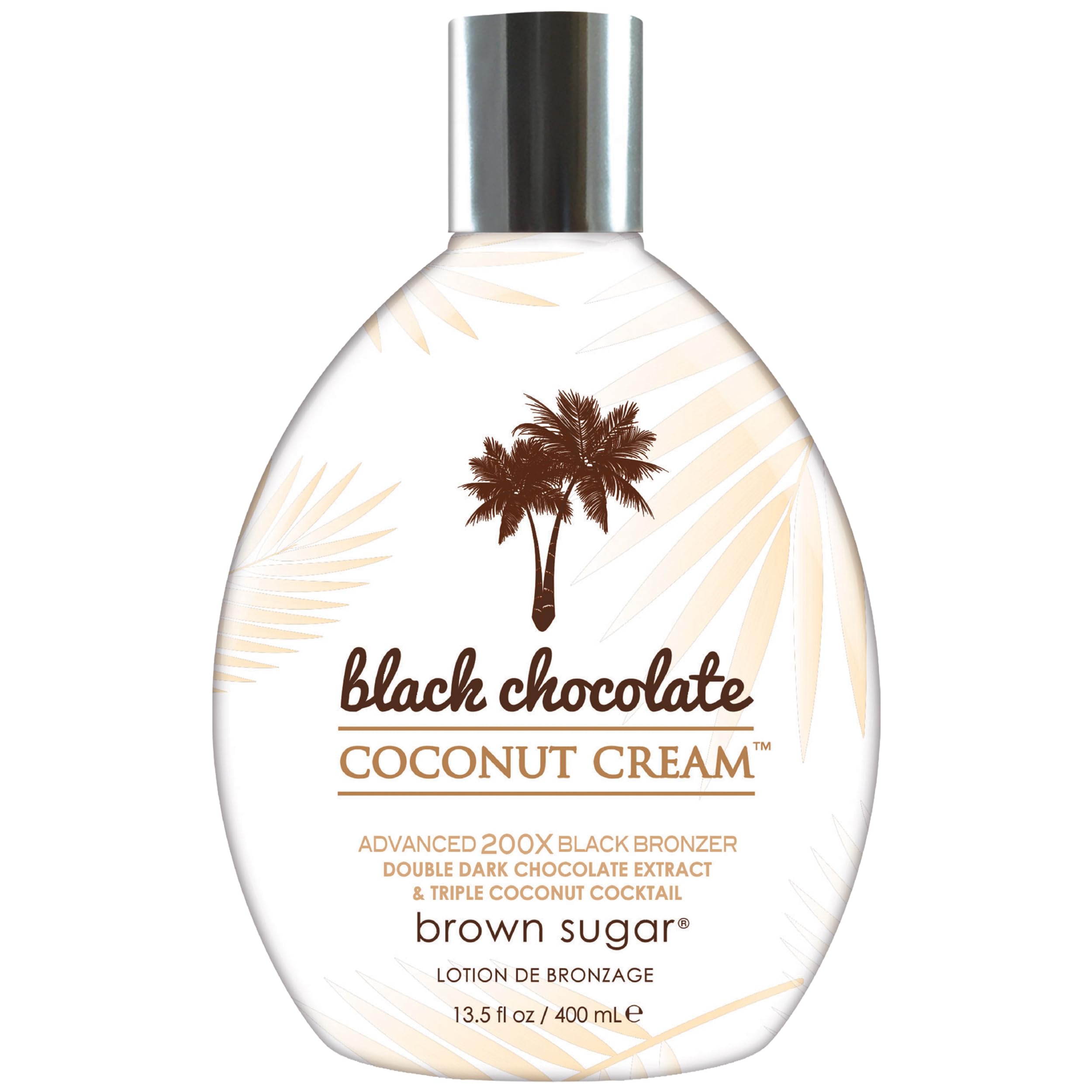 Brown Sugar Bronceador Negro 200X frente a la botella, bronceado profundo posible.