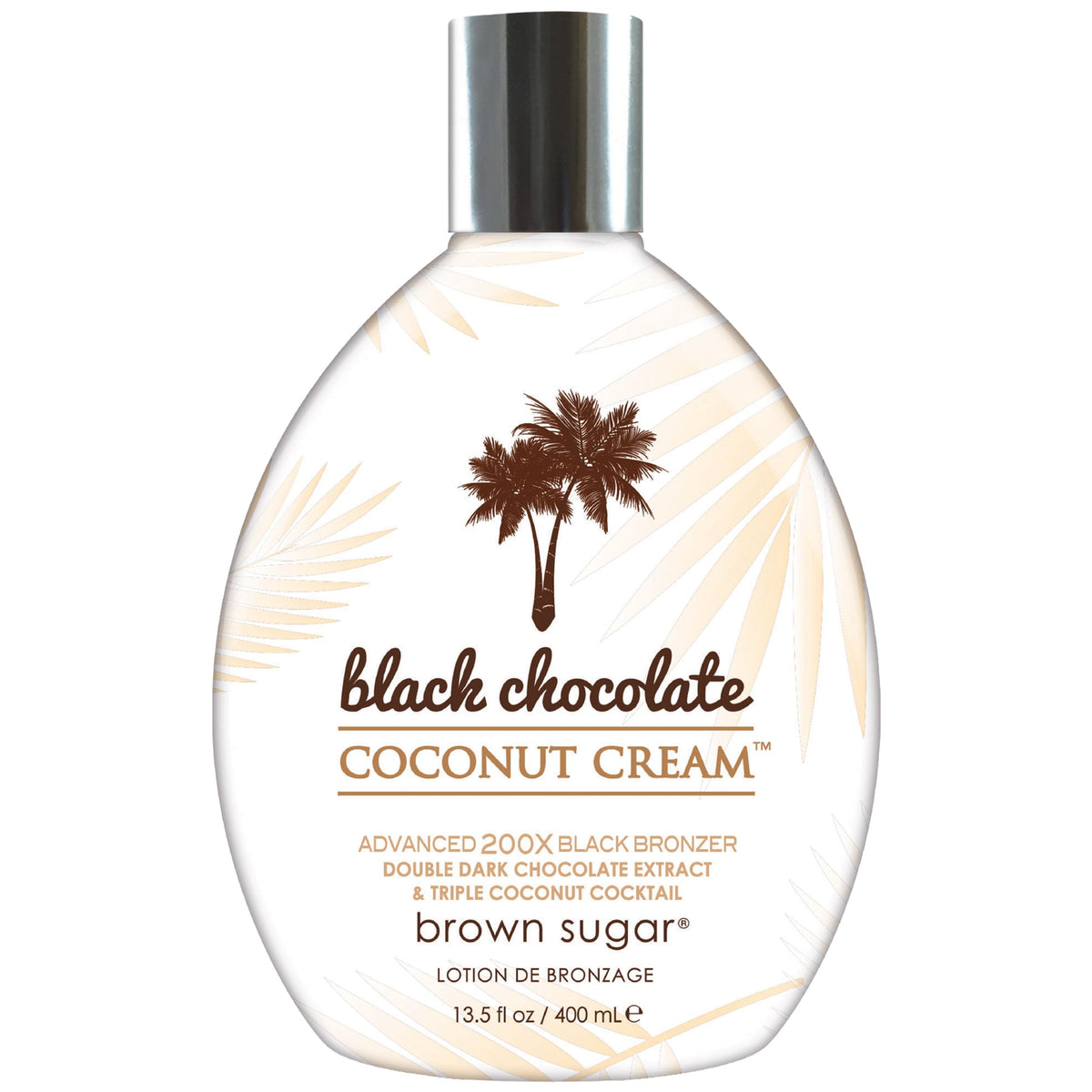 Brown Sugar Bronceador Negro 200X frente a la botella, bronceado profundo posible.