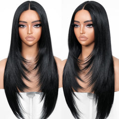 BrownBomb wear-and-go wig front view for quick stylish everyday looks.