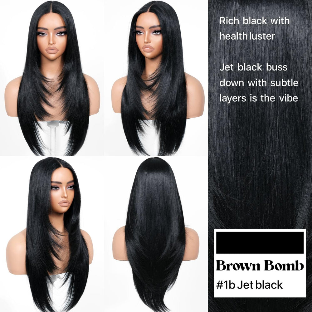 BrownBomb 13x4x1 lace detail for natural scalp illusion.