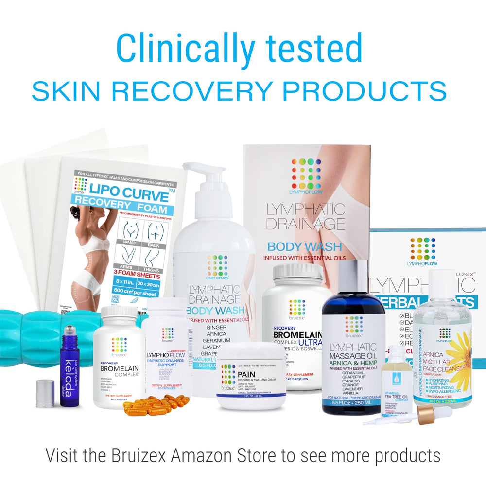 Aplicación manual suave de Bruizex para zonas fibrosas postoperatorias.