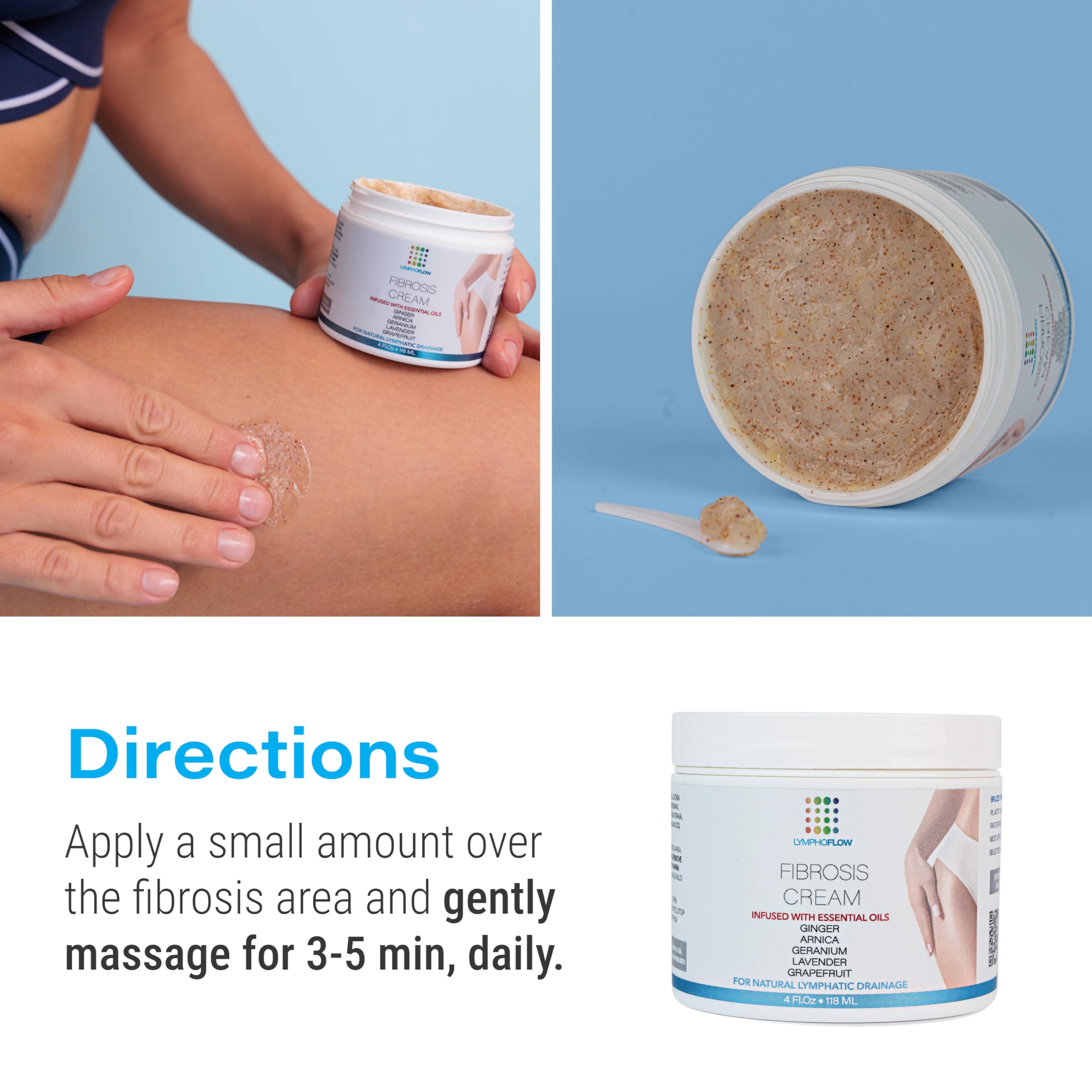 Aplicación de Bruizex con masaje linfático para drenaje y confort.