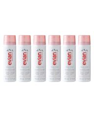 BRUMISATEUR Evian Facial Spray travel 6-pack provides on-the-go hydration for the skin.