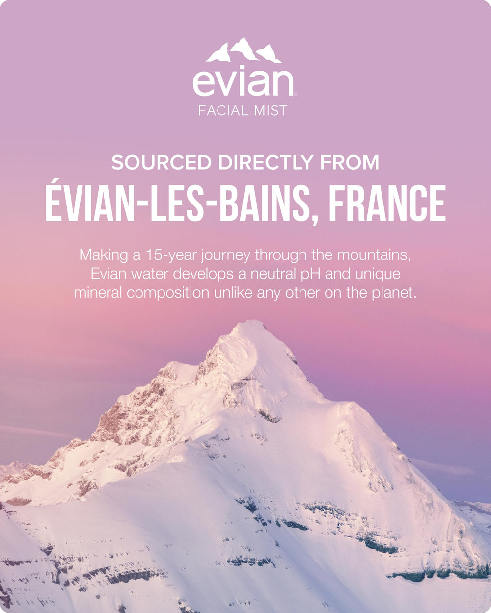 Evian Glow bruma para rostro: envase de aluminio que conserva la fórmula.