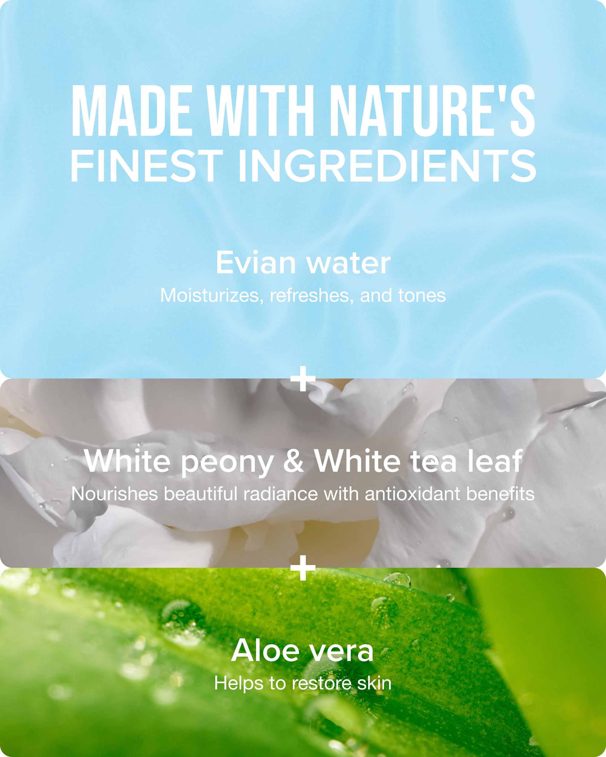 Evian Glow bruma para rostro: té blanco para nutrición y balance.