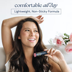 Brush On Block lip oil nourishes with argan, castor, and sunflower oils for hydration.
