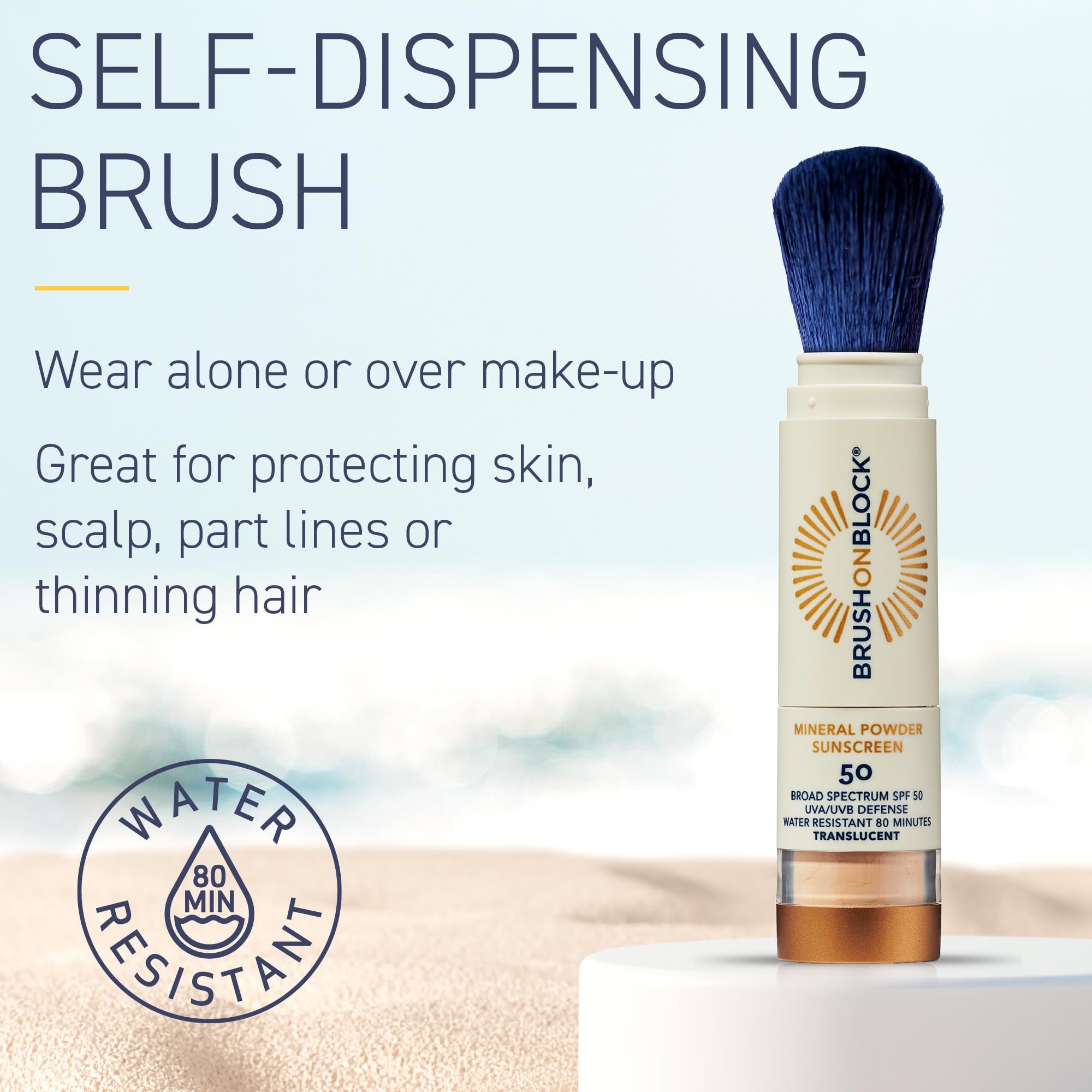 Brush On Block sheer light coverage that does not alter skin tone