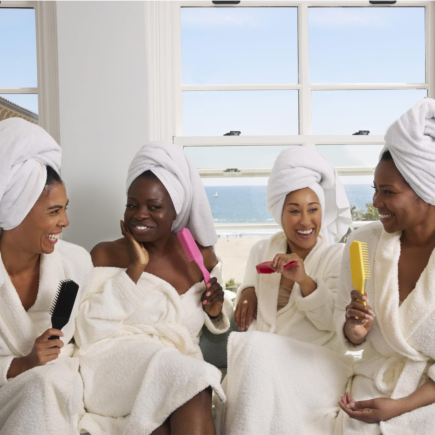 Brush With The Best, three-bonded bristles enable flexible motion.