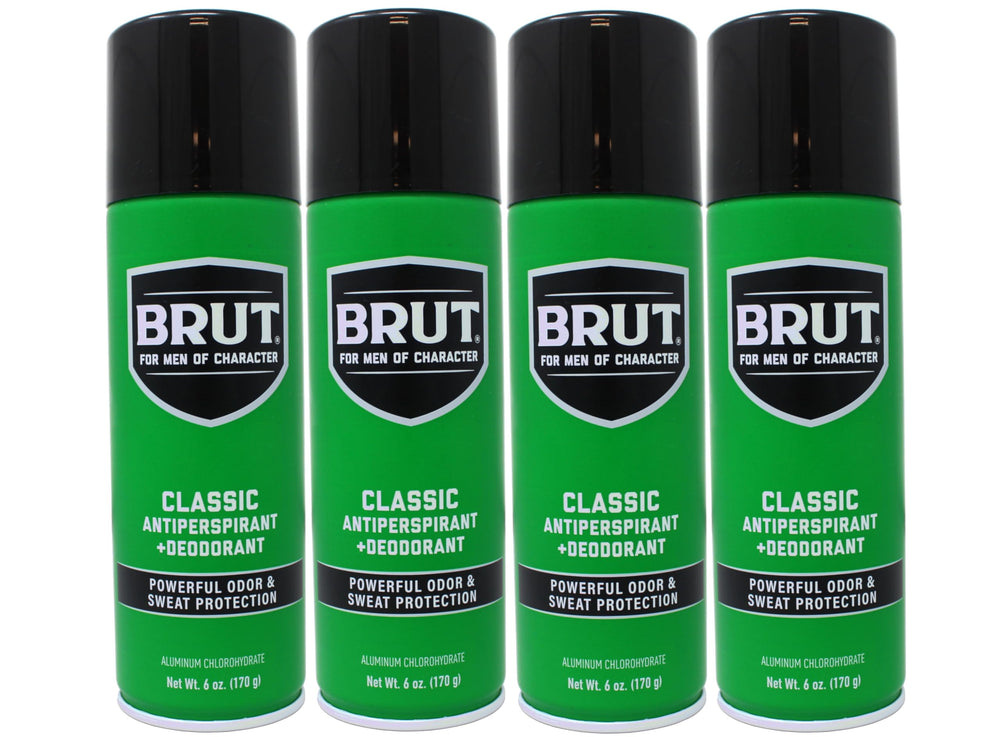 BRUT Classic 6 oz deodorant spray pack of 4 for on-the-go freshness