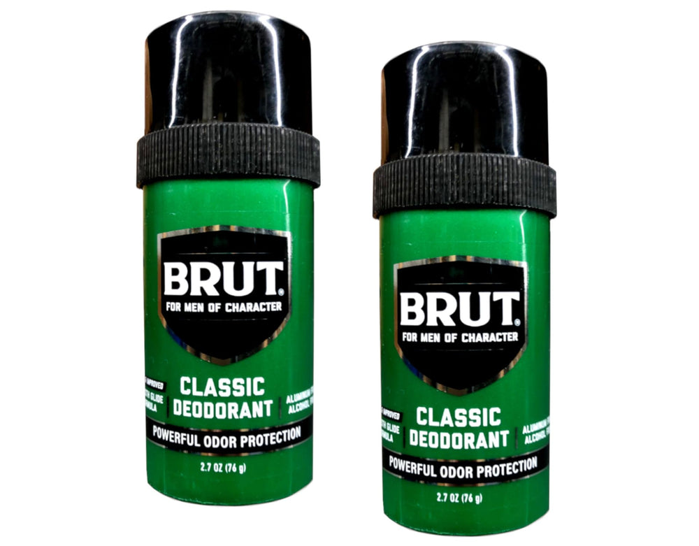 BRUT Classic Round Stick applying action demonstrates smooth glide and all-day odor protection.