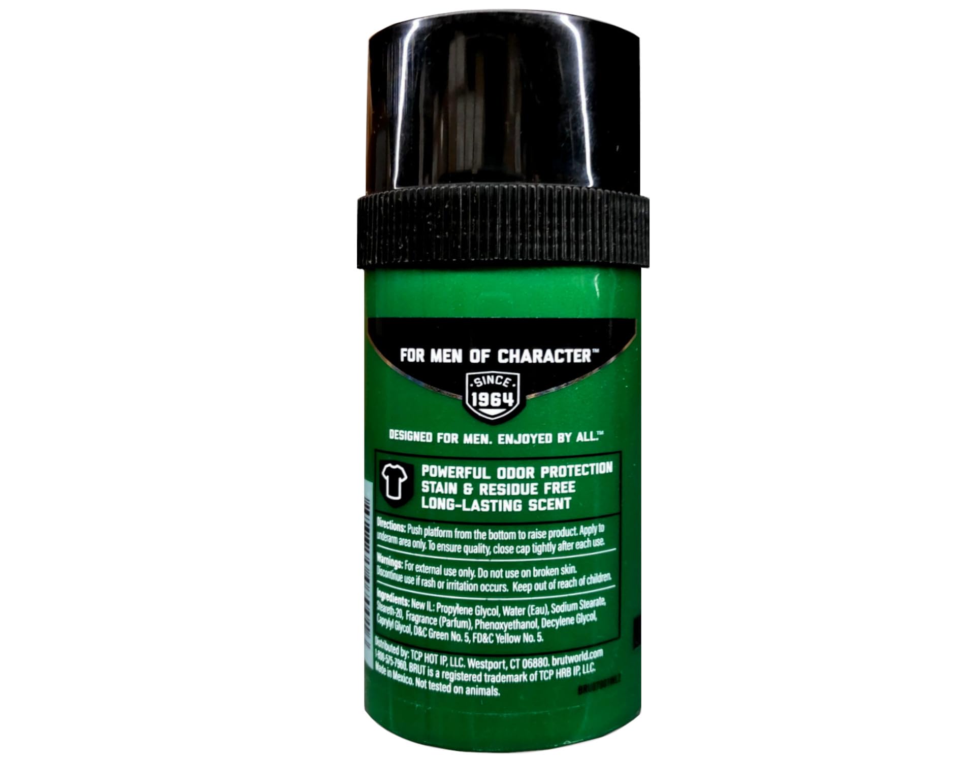 BRUT Classic Round Stick odor protection graphic communicates powerful defense against odors.