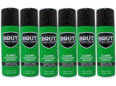 Brut classic scent aerosol deodorant can, 6 oz, for daily use and all-day protection.