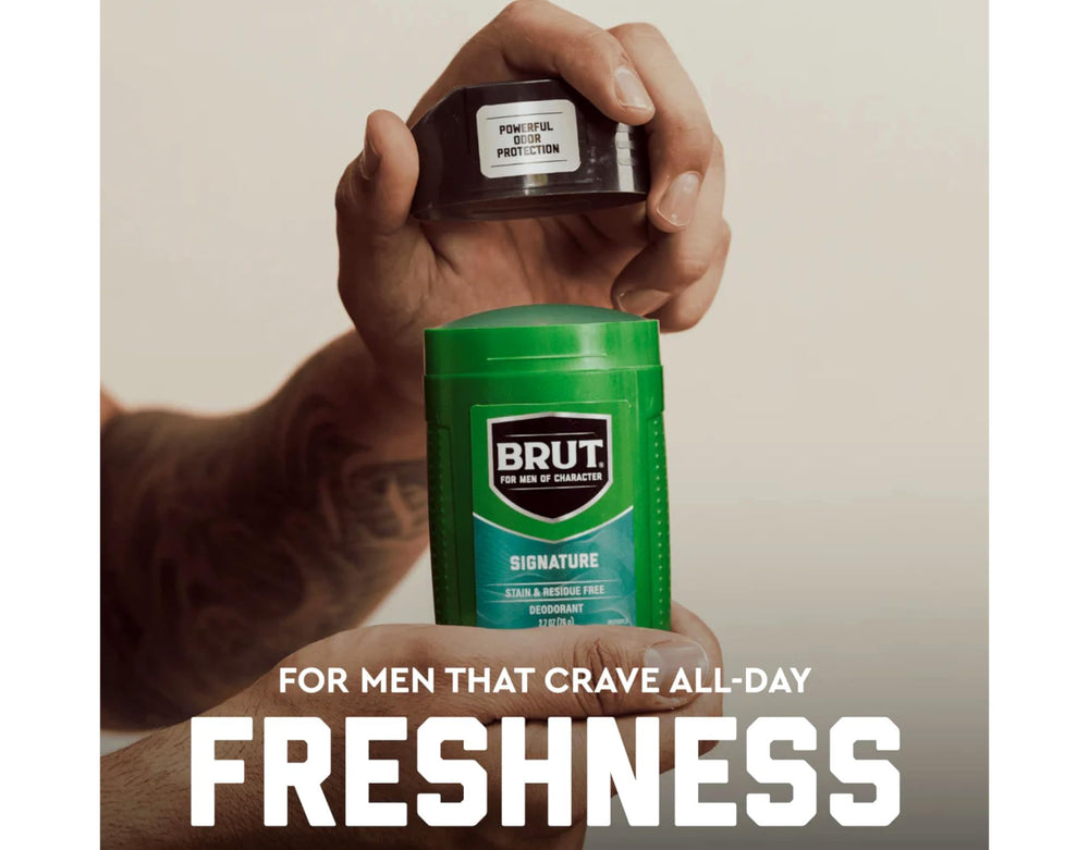 Brut Deodorant Signature Scent fragrance profile for reliable daily wear.
