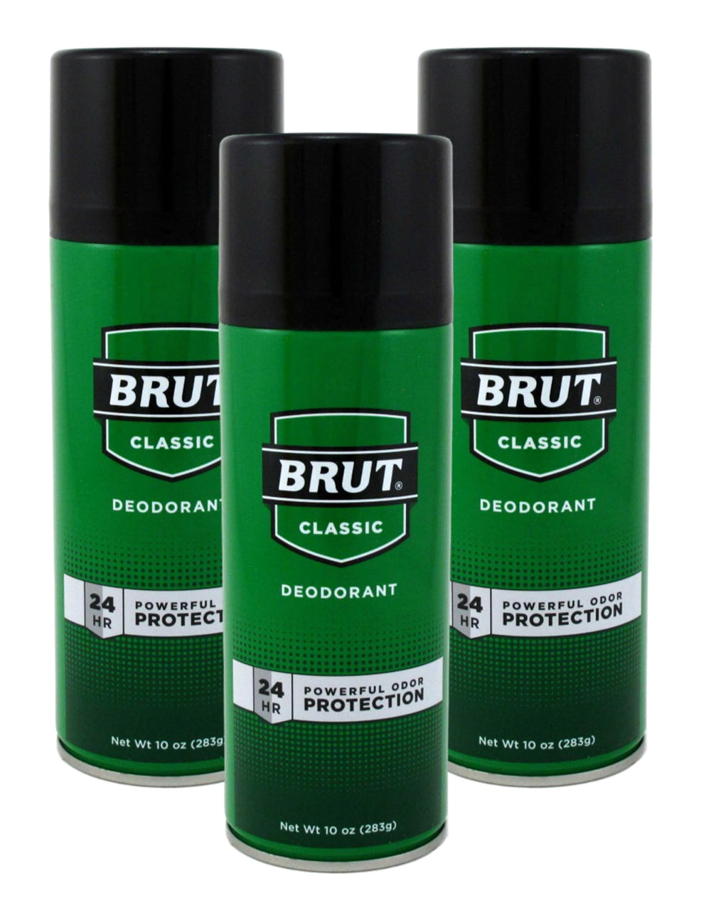 Brut desodorante aerosol clásico de 10 oz en pack de tres para uso diario
