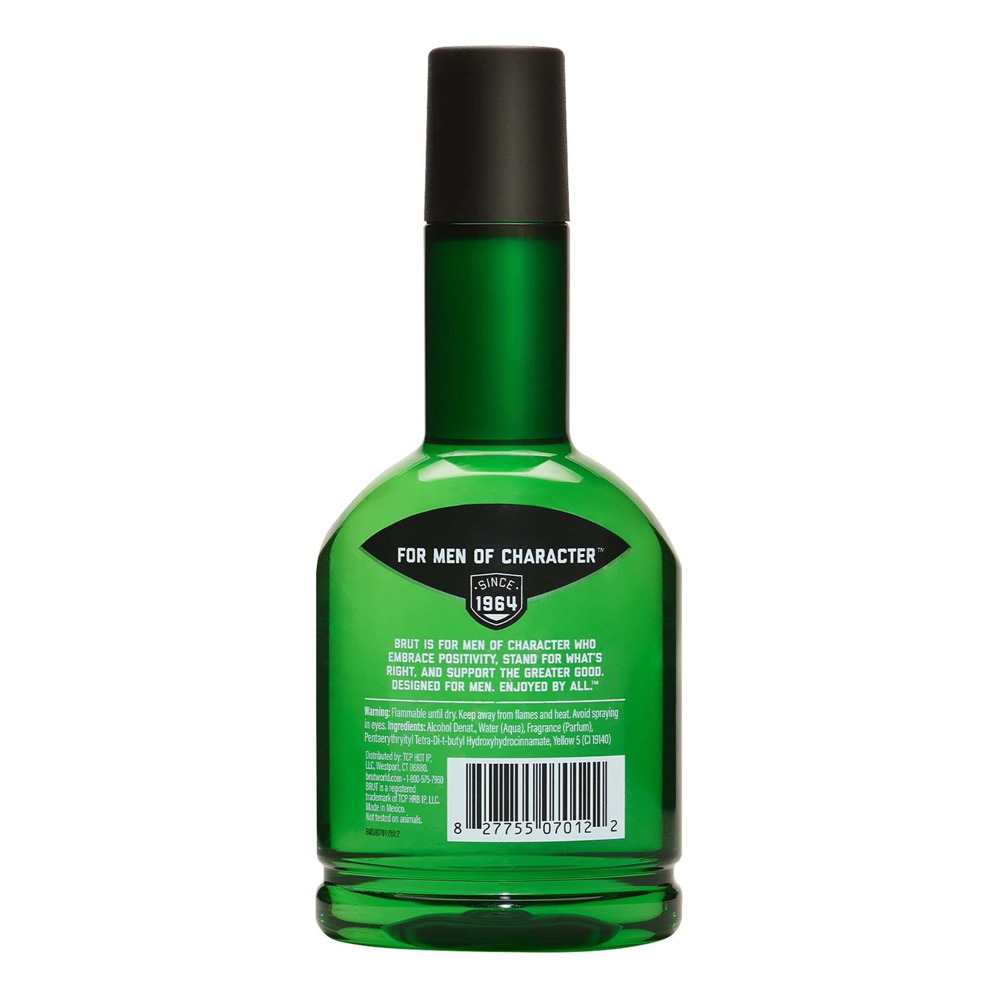 BRUT Splash-On Original fragrance brand logo signals heritage.