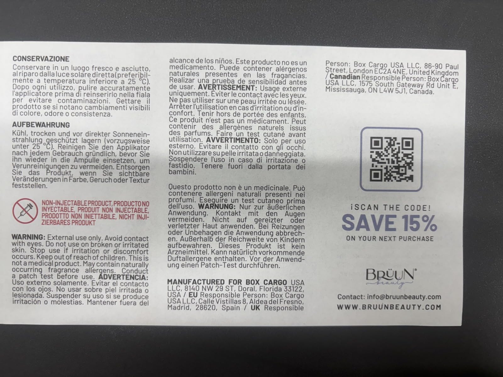 BRÜUN HY close-up of packaging details and label design.