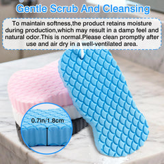 Brvlsoc esponja exfoliante azul para ducha, ideal para uso diario en piel limpia.