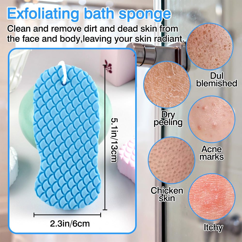 Brvlsoc esponja exfoliante gris para ducha, apta para toda la familia.