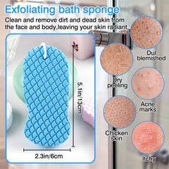 Brvlsoc esponja exfoliante gris para ducha, apta para toda la familia.