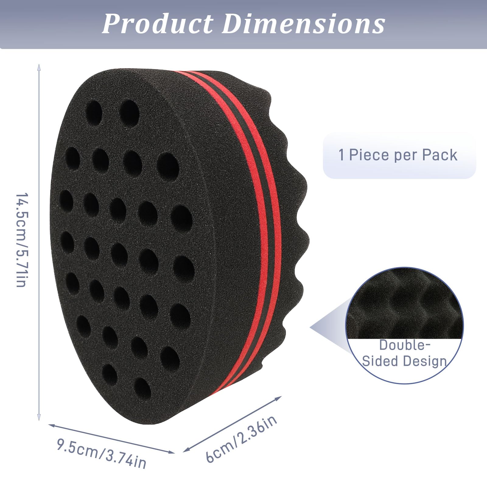 Brvlsoc Hair Twist Sponge side view demonstrates two sided design for varied curls.