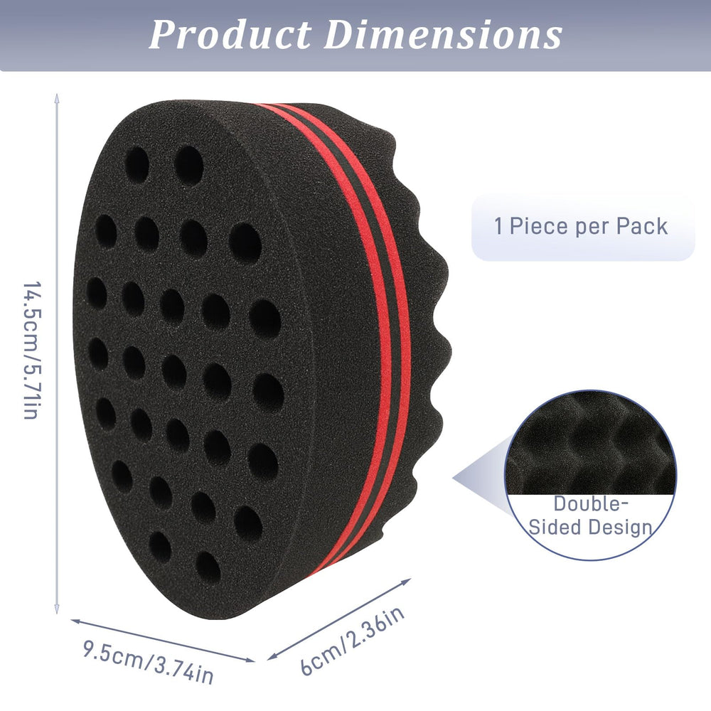 Brvlsoc Hair Twist Sponge side view demonstrates two sided design for varied curls.