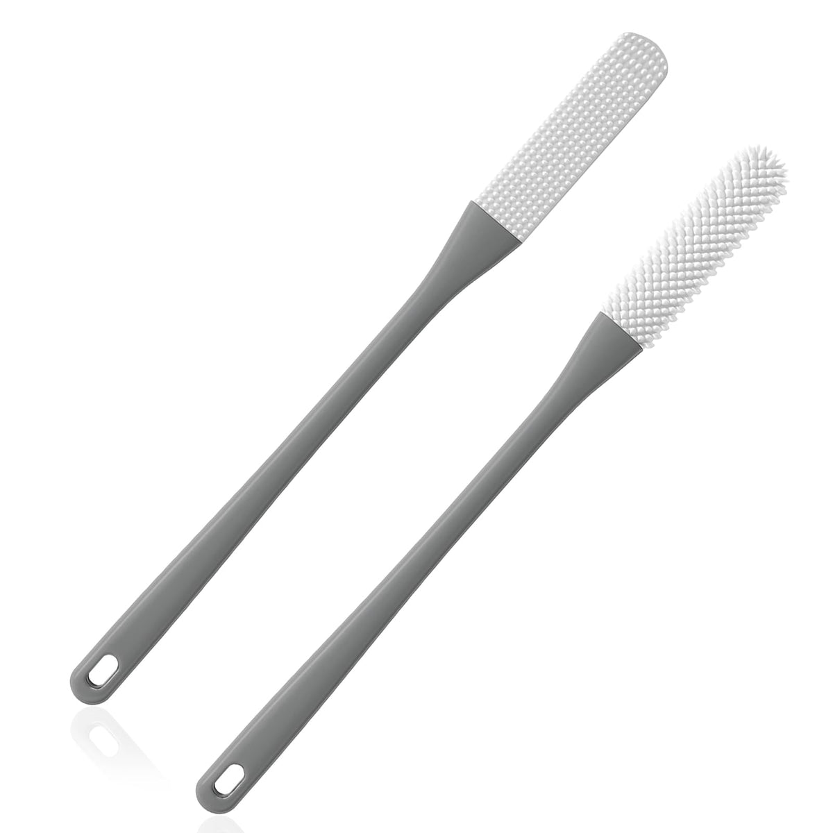 Brvlsoc par de cepillos para dedos de pie con mango largo, limpieza sin doblarse