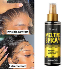 Brzeaf adhesión invisible para encaje, resultado natural en la línea del cabello.