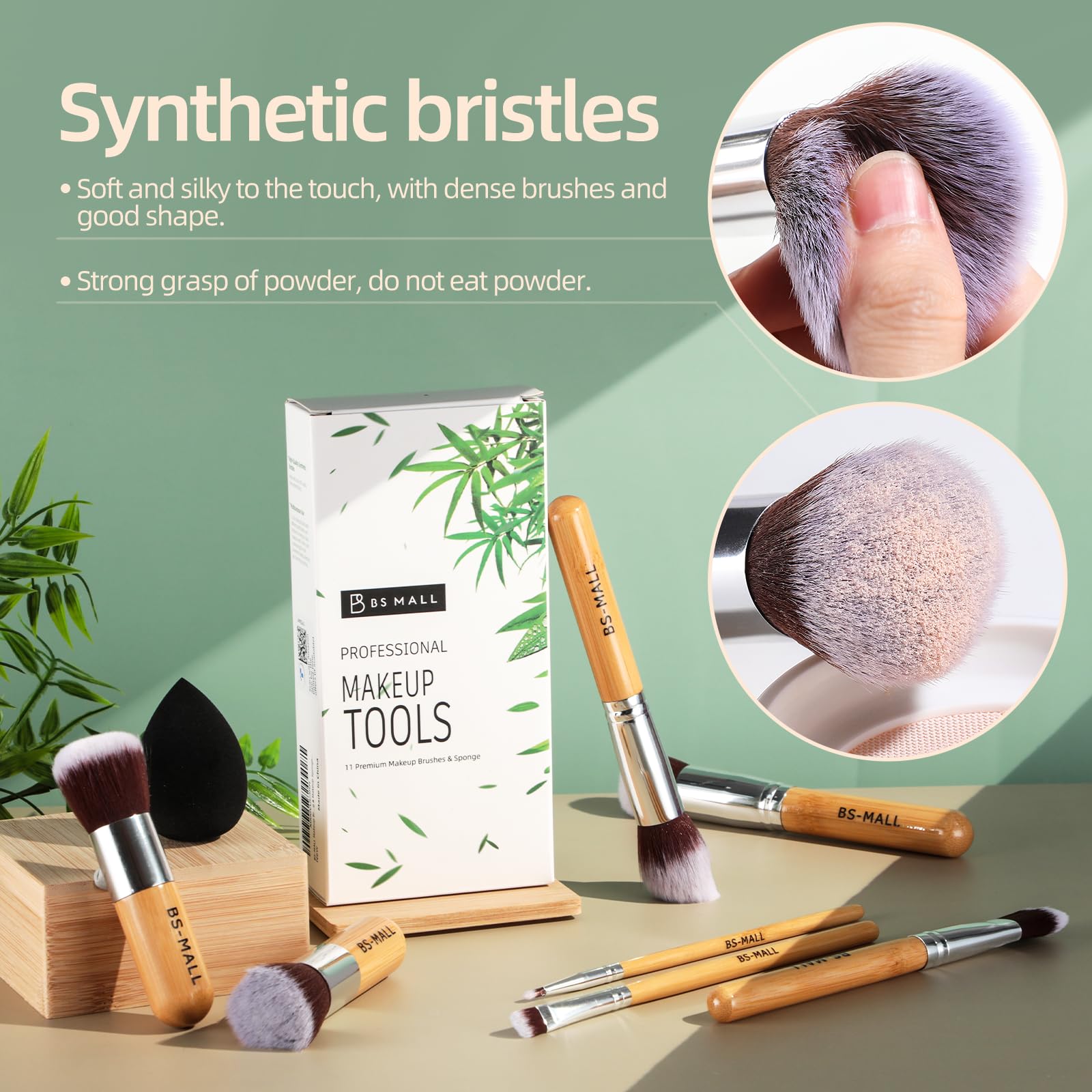 BS-MALL Bamboo concealer brush for precise blending and smooth edges