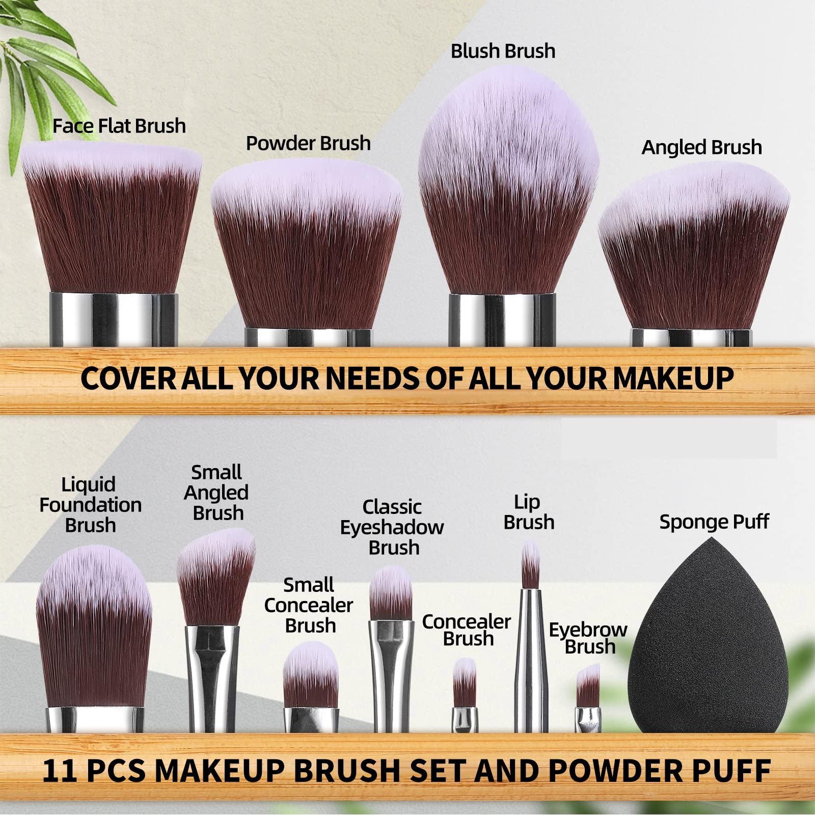 BS-MALL Bamboo eyeshadow brush for precise lid and crease application