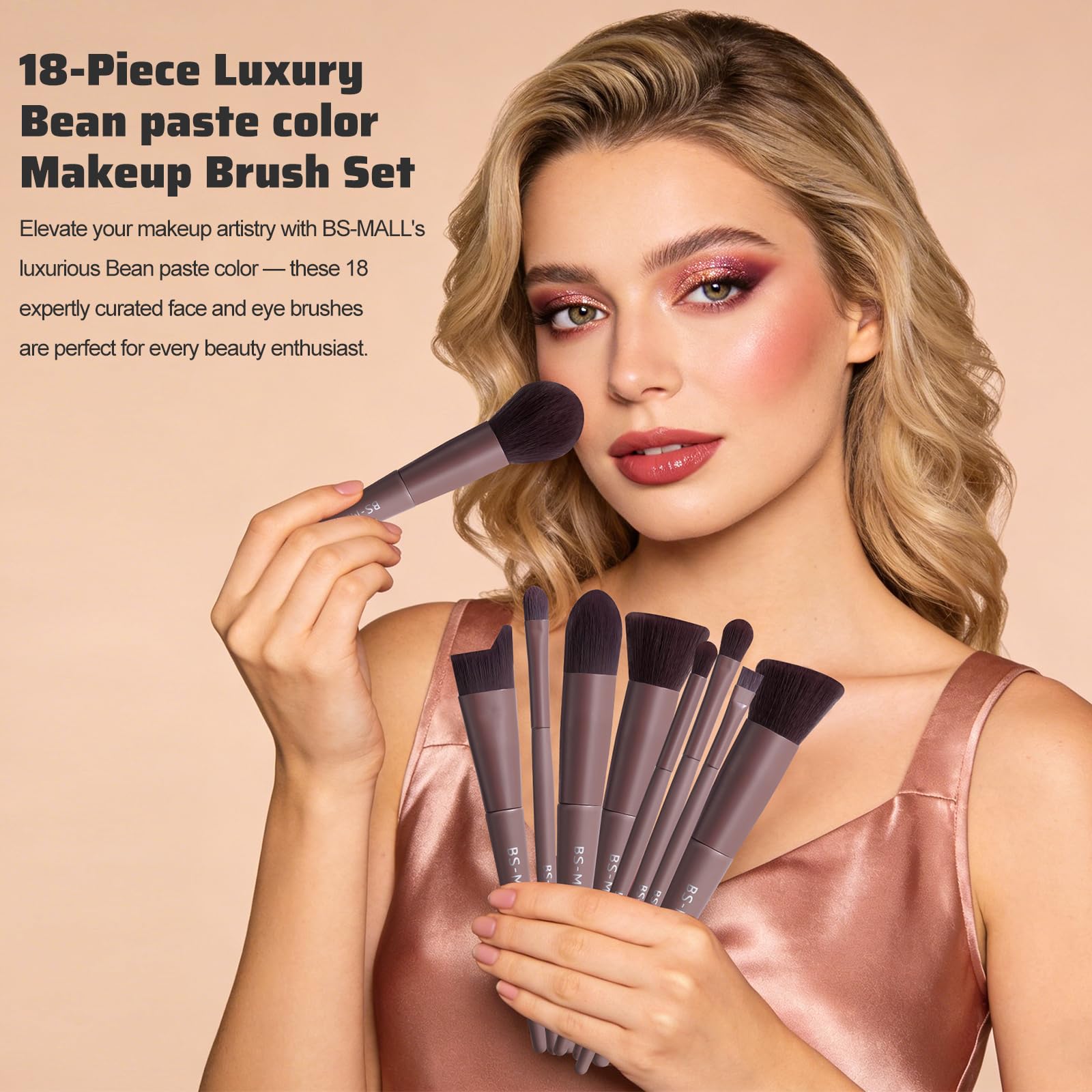 BS-MALL blush brush delivers natural, even flush for rosy cheeks.