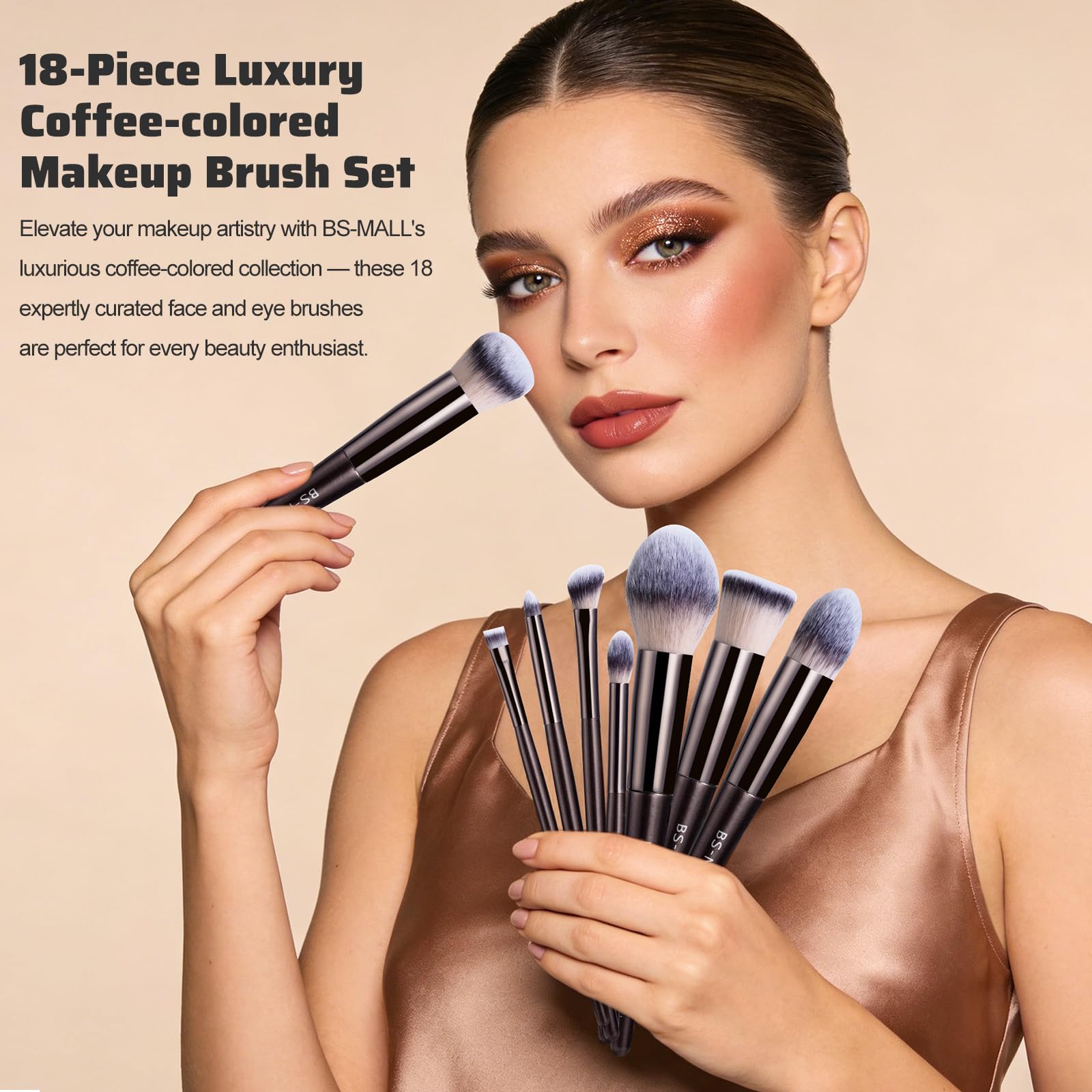 BS-MALL blush brush applying color softly for natural cheeks.