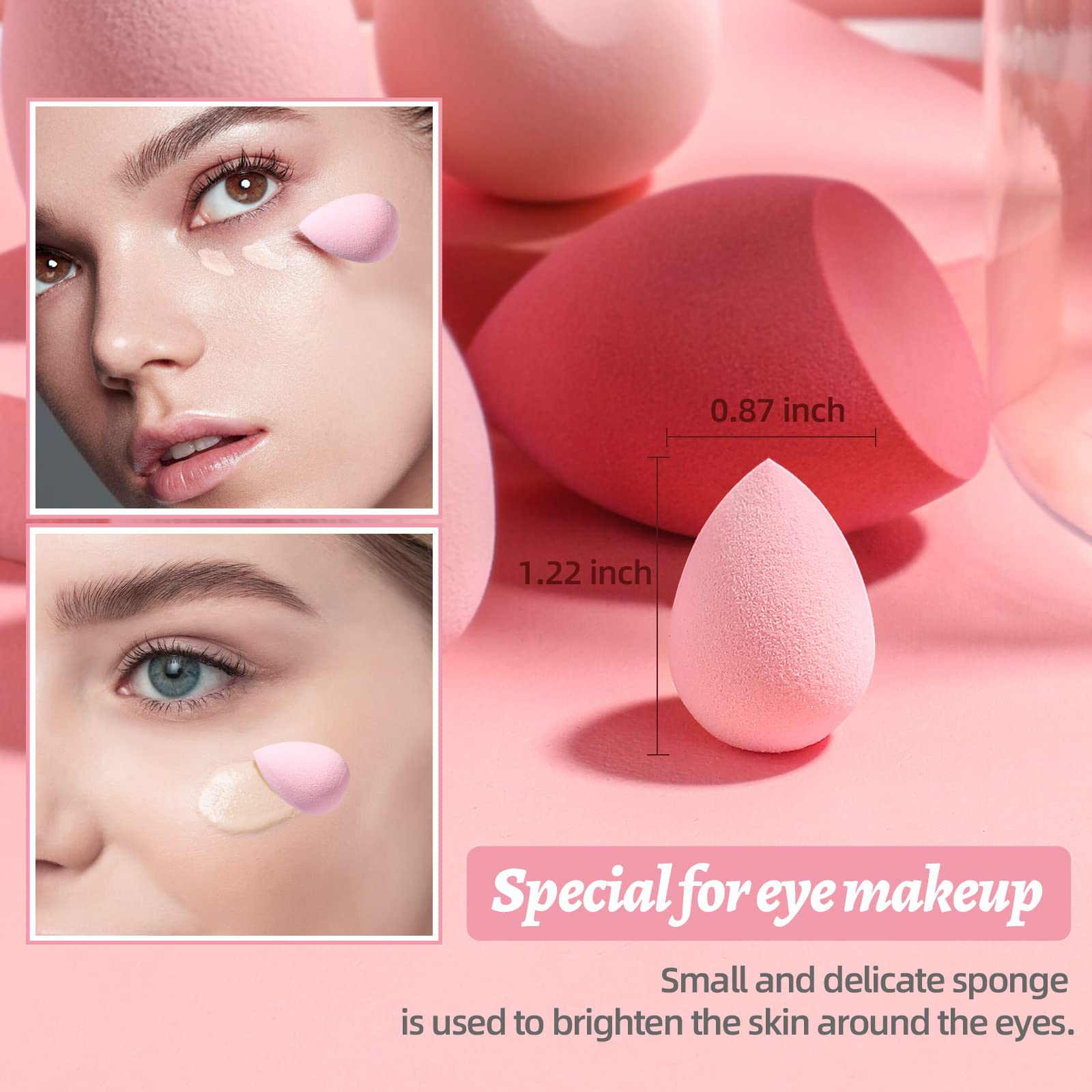 Variety of shapes ensures precise application on face and eyes